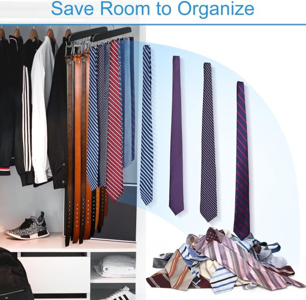 Resovo Belt Hanger Wood Closet Organizer for Belts Ties-4