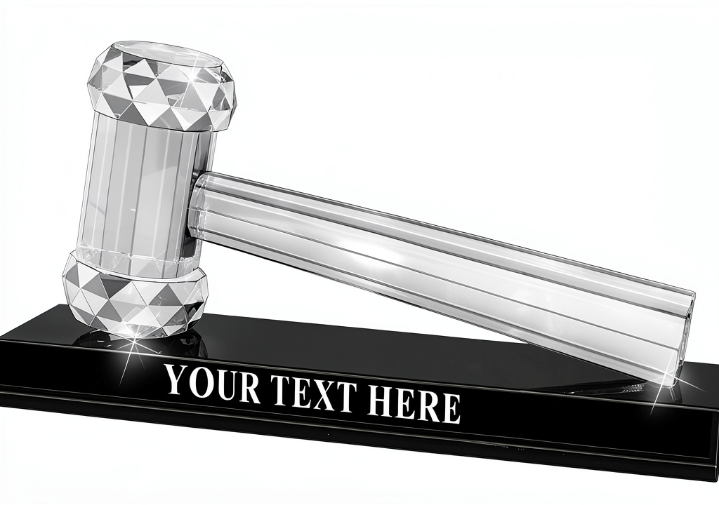 Crystal Gavel Award with black crystal base