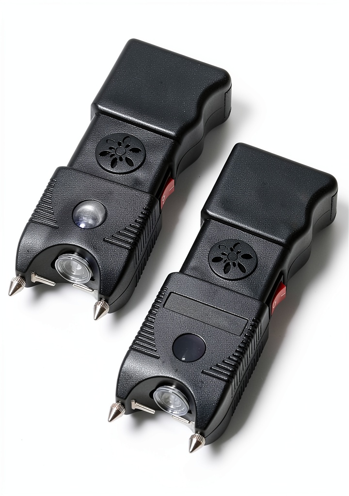 DARTMOOR stun gun showing compact design and flashlight in use
