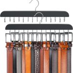 Resovo Belt Hanger Wood Closet Organizer for Belts Ties-0