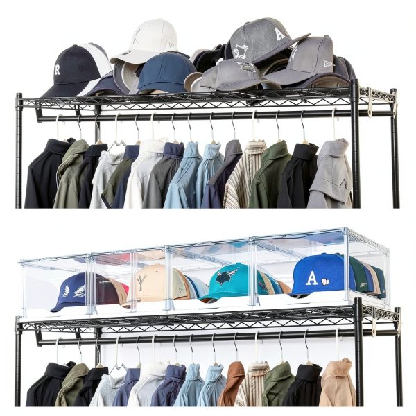 Vtopmart White Hat Storage Box Stackable Plastic Organizer-6