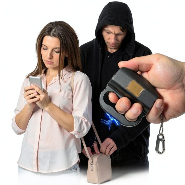 YOUBOHUI Stun Gun Rechargeable Black Safety Switch STG-0258-4