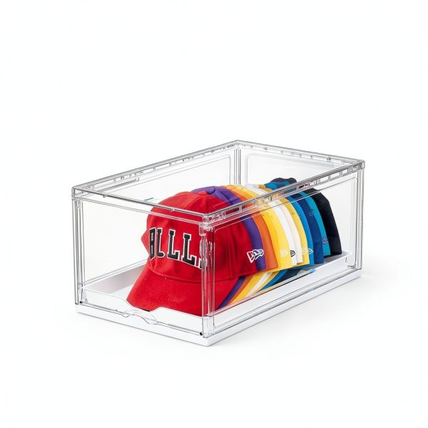 Vtopmart White Hat Storage Box Stackable Plastic Organizer-1