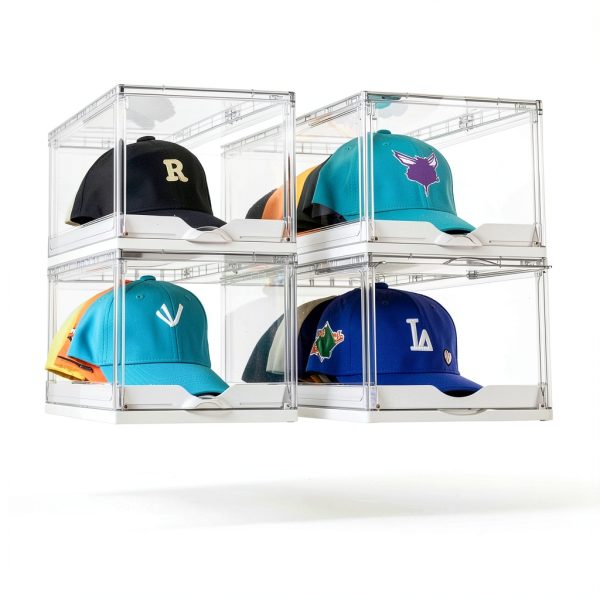 Vtopmart White Hat Storage Box Stackable Plastic Organizer-4