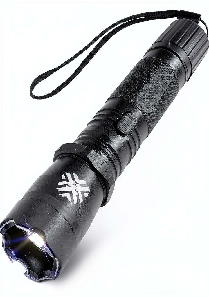 Pain Safari Tactical Stun Flashlight in hand