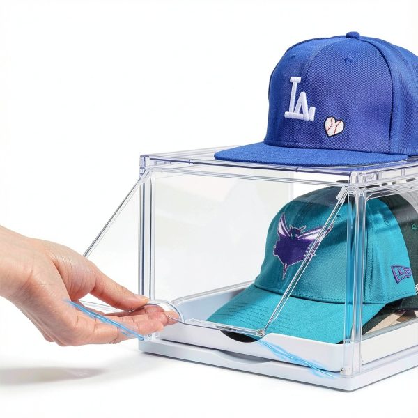 Vtopmart White Hat Storage Box Stackable Plastic Organizer-3