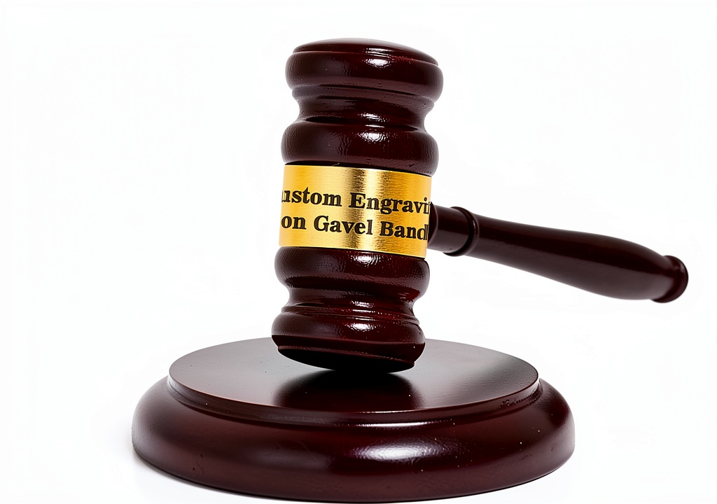 Custom Nevaou Gavel Set on a wooden desk