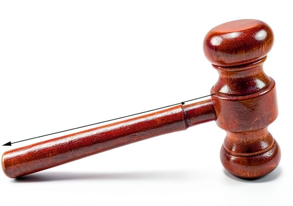 Wooden Courtroom Gavel DaDa MFG – 6in Handle, 1.1in Head, Auction Sale-1