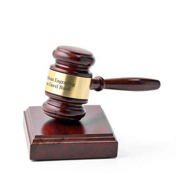 Wooden Gavel Gavels Fast Custom Engraved 10 1/4" Length with Block-7