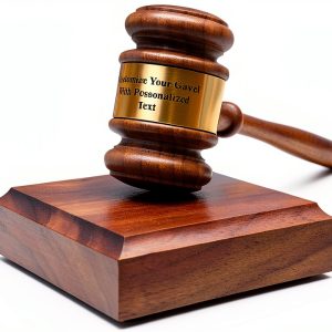 Gavels Fast Walnut Gavel with Square Sound Block 10.5in Custom Engrave-0