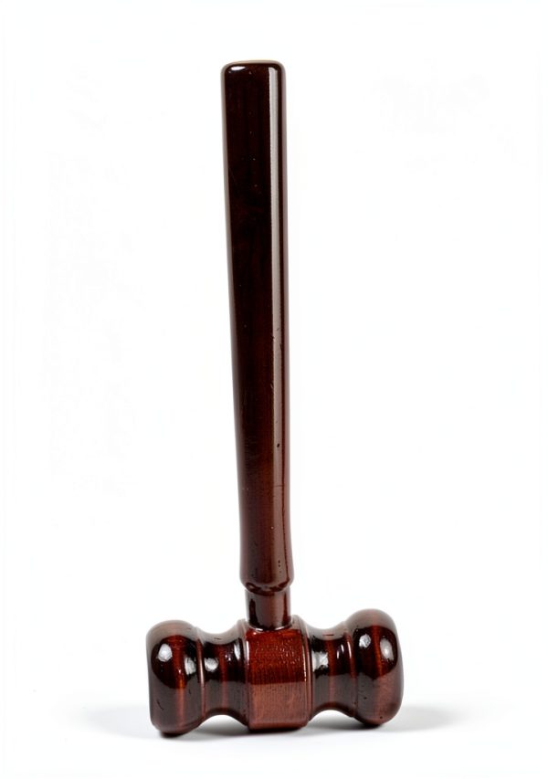 Wooden Courtroom Gavel DaDa MFG – 6in Handle, 1.1in Head, Auction Sale-2