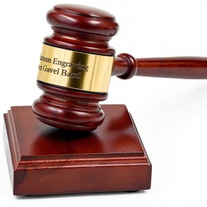 Wooden Gavel Gavels Fast Custom Engraved 10 1/4" Length with Block-0