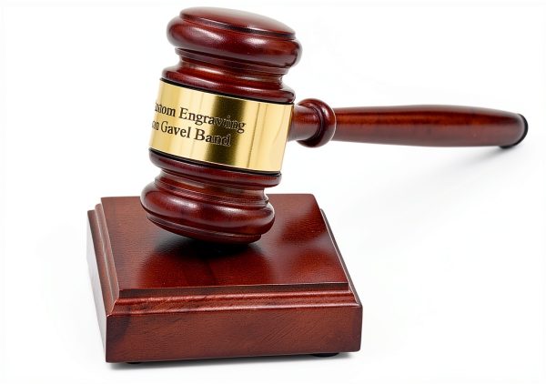 Wooden Gavel Gavels Fast Custom Engraved 10 1/4" Length with Block-0