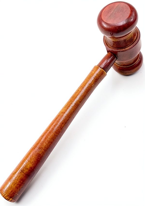 Wooden Courtroom Gavel DaDa MFG – 6in Handle, 1.1in Head, Auction Sale-0