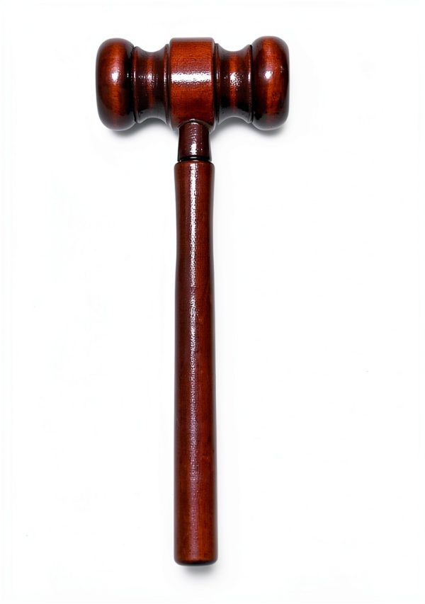 Wooden Courtroom Gavel DaDa MFG – 6in Handle, 1.1in Head, Auction Sale-6