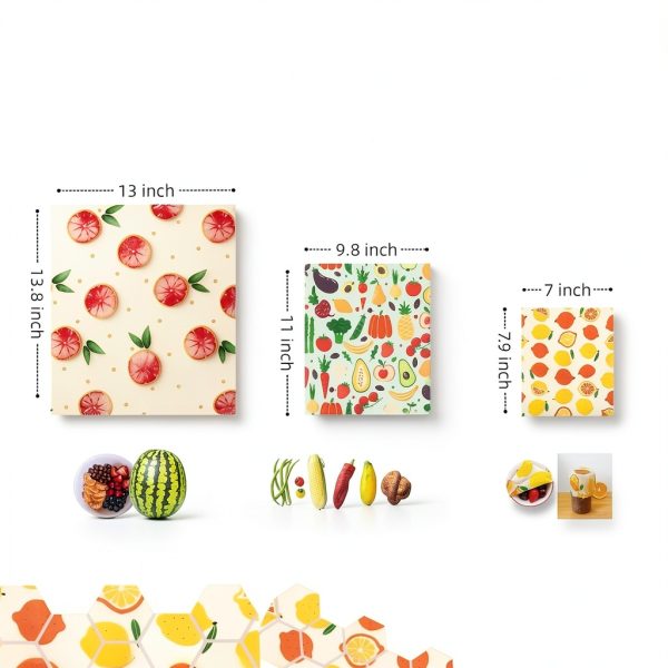 Wax Paper Sheets for Food Sulieschen 9-Pack Beeswax Wraps Organic-1