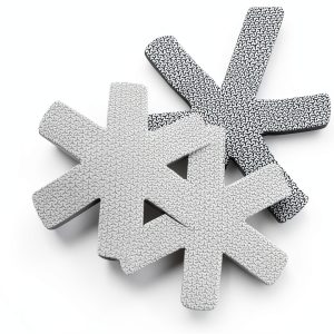 Pot Protectors by Simply Essential – White & Blue Geometric 8‑inch-0