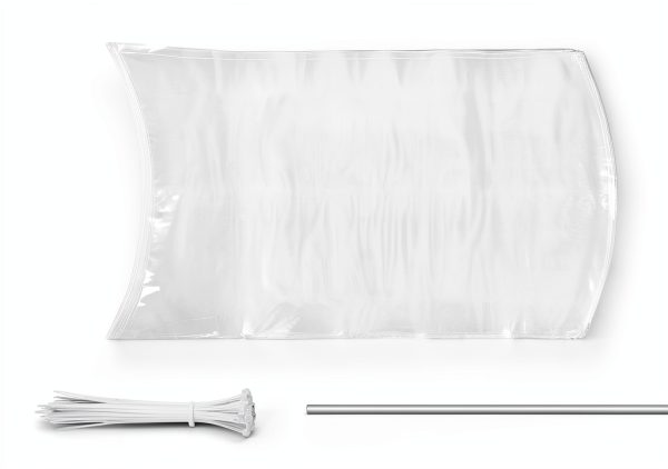 50 Pcs Poultry Shrink Bags, 10x16 Inch Chicken Shrink Wrap Bags, BPA/BPS Free Heat Shrink Bag for Food Storage and Keeping Fresh, Include Silicone Straw and 50 Zip Ties-1