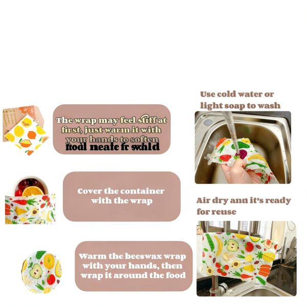 Wax Paper Sheets for Food Sulieschen 9-Pack Beeswax Wraps Organic-2