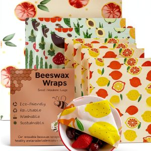 Wax Paper Sheets for Food Sulieschen 9-Pack Beeswax Wraps Organic-0