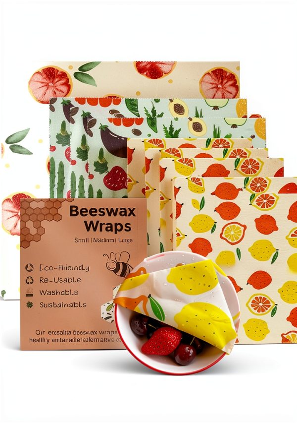 Wax Paper Sheets for Food Sulieschen 9-Pack Beeswax Wraps Organic-0