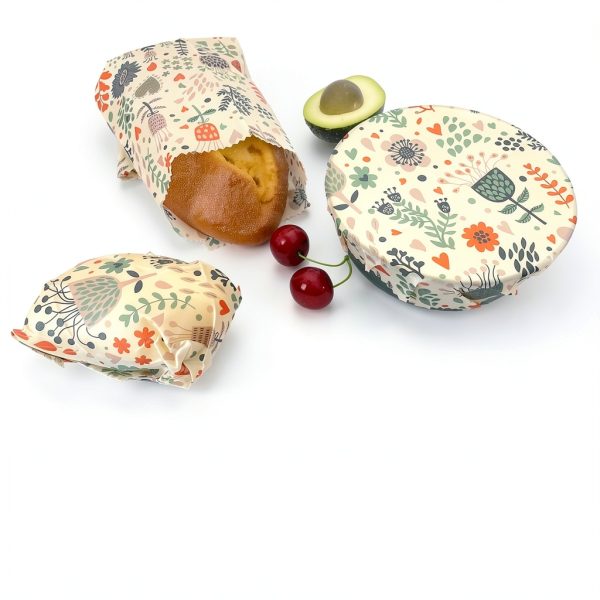 Beeswax Wraps for Food - Reusable & Moldable Bees Wax Covers for Bowls, Fruits, Cheese - Natural Food Storage Alternative to Aluminum Foil & Plastic Wrapping - Small, Medium, Large - 3-Pack-1