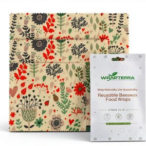 Beeswax Wraps for Food - Reusable & Moldable Bees Wax Covers for Bowls, Fruits, Cheese - Natural Food Storage Alternative to Aluminum Foil & Plastic Wrapping - Small, Medium, Large - 3-Pack-0