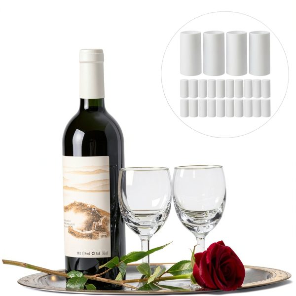 Kichvoe 100pcs Red Wine Bottle Sealing Film Heat Shrink Stopper Bottle Stoppers Shrink Wrap Caps Covers Wine Film Wedding Pvc Sleeve White-5